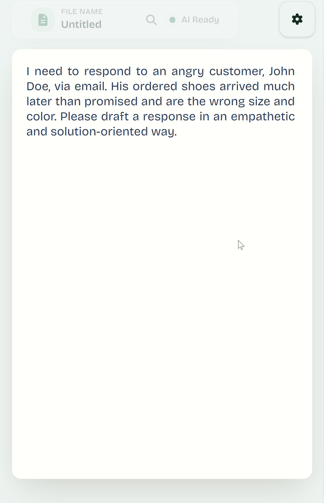 TextCompleter responsive editor and settings interface